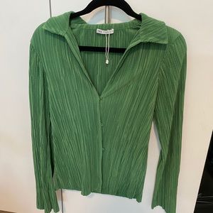 Zara plisse top green size S
